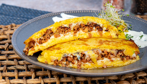 Arepa Quesadilla with El Pana Chorizo