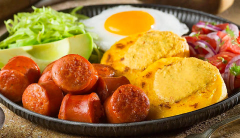 Llapingachos (Ecuadorian Potato Patties) with Chorizo