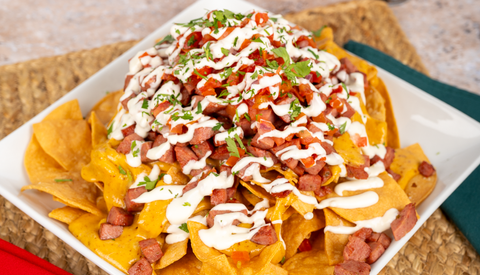 Loaded Nachos with Induveca con Jalapeño Salami